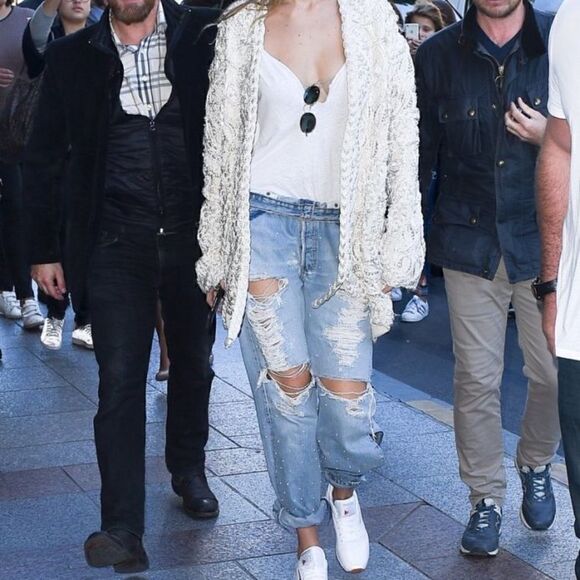 Jonathan Simkhai Embellished Pearl / Beaded distressed jeans NWOT 25 - Picture 1 of 12